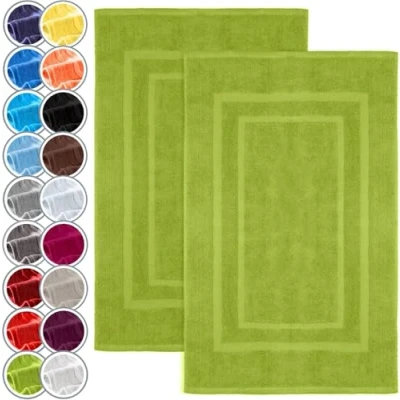 Imagen de NatureMark Alfombrillas de baño en Paquete 2 Unidades, 100% algodón, 50 x 80 cm, Ducha Doble, Color: Manzana Verde