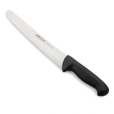 Imagen de Arcos Cuchillo Pastelería/Cuchillo Pasteles Acero Inoxidable Nitrum y Hoja 250 mm. Corta,ecciona corta bases pasteles. Mango ergonómico polipropileno. Serie 2900. Color negro.