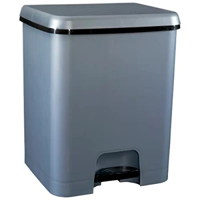 Imagen de COM FORT HOUSE Cubo de Basura Pedal Capacidad 52 litros Reciclaje con Separación Color Plata Cocina DUO Limpieza Fácil