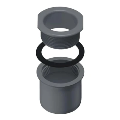 Imagen de INEFA Toma de desagüe atornillable para canalón caja, PVC DN 75 / NW 83 Antracita Accesorios canalones, fácil instalación,made in Germany