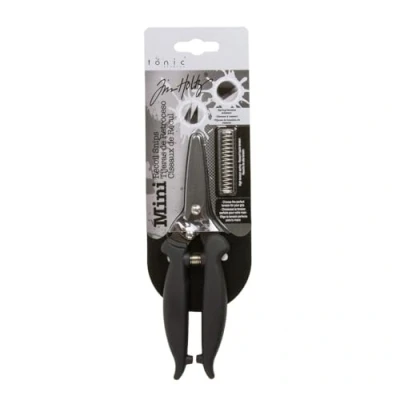 Imagen de Tonic Studios Tim Holtz Tijeras de retroceso, revestimiento titanio, cuchillas doble bisel, color negro (6.7 pulgadas)
