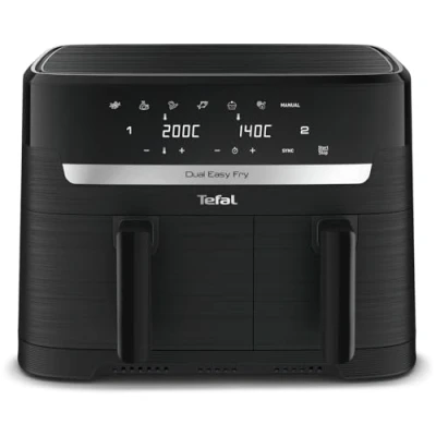 Imagen de Tefal Dual Freidora sin aceite, Capacidad 8.3 L, 2 cajones de 5.2 L y 3.1 7 programas automáticos, Pantalla digital, Air Fryer EY901810