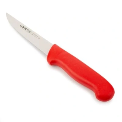 Imagen de Arcos Cuchillo deshuesador con Hoja Acero Inoxidable Nitrum 130 mm. carnicero profesional para cortar huesos carne. Mango ergonómico polipropileno. Serie 2900. Color rojo.