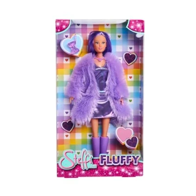 Imagen de Simba Steffi Love Fluffy 105733666 muñeca con Vestido de cinturón Chaqueta Piel y Accesorios Moda, 29 cm, a Partir 3 años