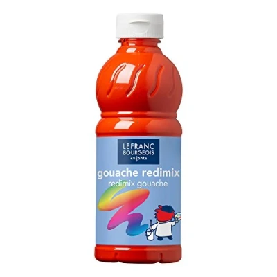 Imagen de Lefranc &amp; Bourgeois gouache líquida Redimix, témperas para niños, 500ML bermellón, pinturas niños y manualidades