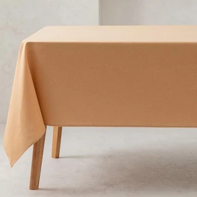 Imagen de GAMUSI Mantel Liso Tela algodón orgánico Impermeable Antimanchas Rectangular Color Mostaza 140x180 cm