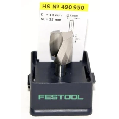 Imagen de Festool 490950 Fresa helicoidal HS para ranura, vástago 8 mm Spi S8 D18/25
