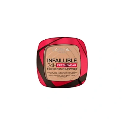 Imagen de L&#039;Oréal Paris Polvos Compactos Mate Infalible 24H, Larga Duración, Cobertura Media Alta, Resistente al Agua, Tono: 220 Sand, 50 g