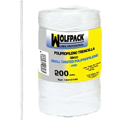 Imagen de WOLFPACK LINEA PROFESIONAL Cuerda Trencilla Polipropileno Blanco (Bobina 200 Metros)