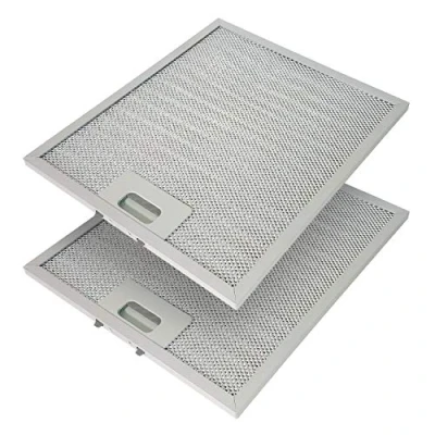 Imagen de filtro de grasa metálico para campana extractora, 318 x 258 mm, con rejilla metálica extractora (2 unidades)