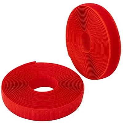 Imagen de AERZETIX C65912 Cinta/rollo de scratch 20mm 5 metros auto agarre organizador/sujetacables tira enganche bolsa prenda correa color: rojo en poliamida y poliéster