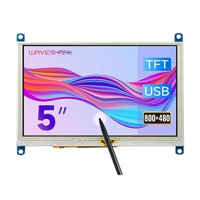 Imagen de Waveshare 5 Inch Display for Raspberry Pi 4 Resistive Touch Screen HDMI LCD (G) 800 x 480 Resolution, Supports All Pi/Windows 11/10/8.1/8/7 PC Computer Monitor/Multi Mini PCs