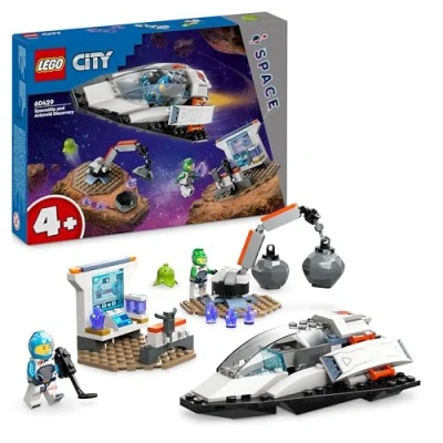 Imagen de Lego City Nave Espacial y Descubrimiento del Asteroide, Vehículo de Juguete, Regalo para Niños Niñas 4 Años o Más, Juego Simulación, 2 Minifiguras Astronautas Figura Alien 60429