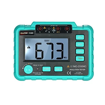 Imagen de Probador de Resistencia Aislamiento Digital, DC250V/500V/1000V LCD Medidor con retroiluminación VC60B+