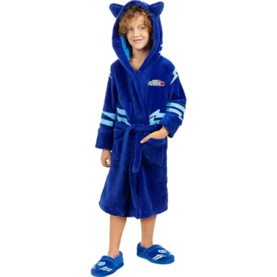 Imagen de Funidelia Bata Gatuno PJ Masks para niño Dibujos Animados, Buhita, Gekko Accesorios &amp; merchandising Regalos originales Navidad, cumpleaños y otras celebraciones Talla 7 9 años Azul