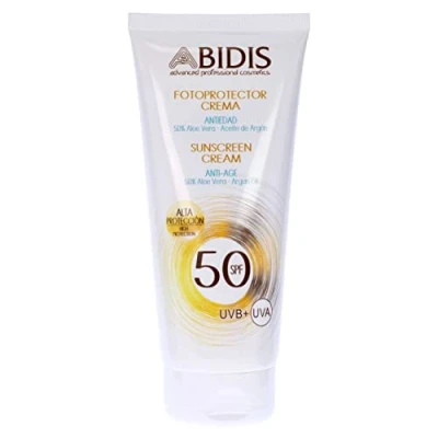 Imagen de ABIDIS, Protector Solar en Crema, Antiedad, 50% Aloe Vera y Aceite de Argán. Alta protección FPS/SPF 50. 200 ml