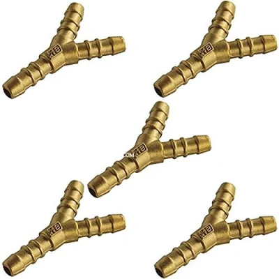 Imagen de Derivación Butano Propano en Y Manguera Gas 9 mm Butano, Latón, Cocina, Camping Gas, Agua. PACK 5 unidades