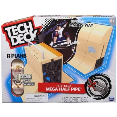 Imagen de TECH DECK Pista Skate de Dedos Mega Half Pipe X Connect Park Creator Juego Rampas con una Fingerboard Plan B 6064164 Juguetes Niños 6 Años +
