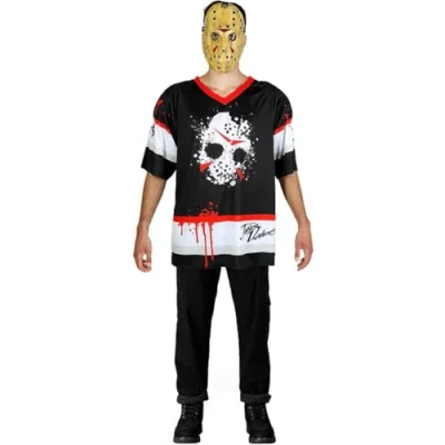 Imagen de Funidelia Disfraz de Jason Viernes 13 Hockey Oficial con máscara para Hombre Talla L Friday The 13th, Películas Miedo, Terror Color: Negro Licencia: 100%
