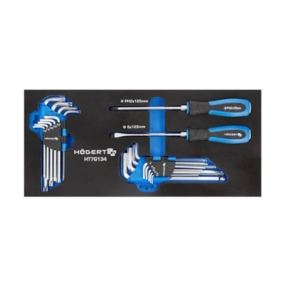 Imagen de Hogert Technik HT7G134 Módulo herramientas 21 T10, T15, T20, T25, T27, T30, T40, T45, T50, S6, PH2, H1.5, H2, H2.5, H3, H4, H5, H6, H8, H10