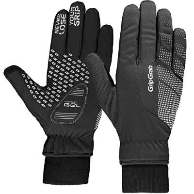 Imagen de GripGrab Guantes de Ciclismo Ride Térmicos Invierno Cortavientos Acolchados Táctiles con Forro Polar