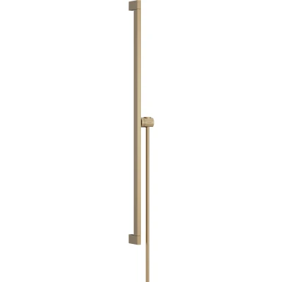 Imagen de hansgrohe Unica E Puro, barra de ducha, ducha pared 90cm con flexo Isiflex 160cm y Easy Slide soporte bronce cepillado