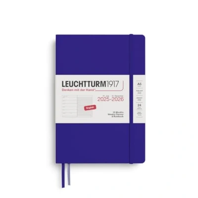 Imagen de LEUCHTTURM1917 372801 Agenda semana vista y libreta Medium (A5) 2026, 18 meses 07.2025 12.2026, Ink, Tapa Dura, Inglés