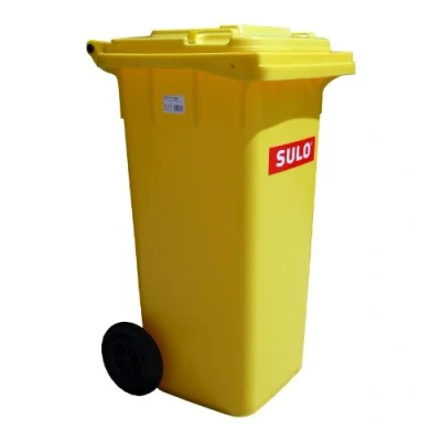 Imagen de Cubo de basura 2 ruedas, contenedor a SULO 120 L, Amarillo (22071)