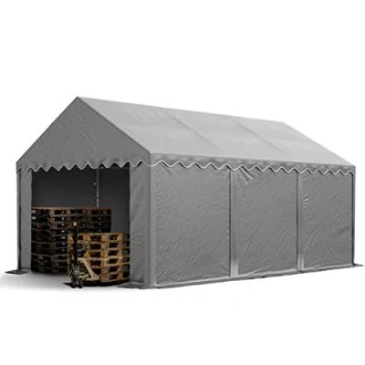 Imagen de TOOLPORT Carpa almacén 4x6 m PVC 700 N Impermeable Gris de Almacenamiento