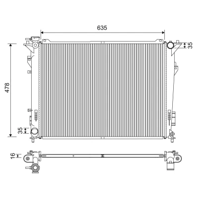 Imagen de VALEO 701209 Radiador, refrigeración del motor Aluminio 635 478 16