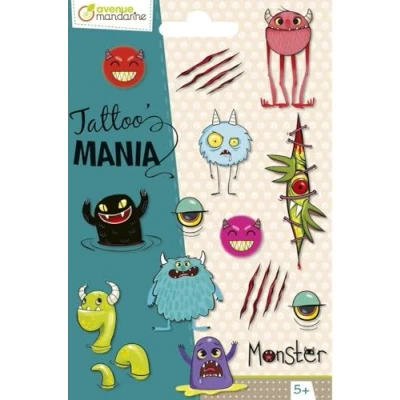 Imagen de Clairefontaine ES AVENUE MANDARINE Feuille de 10 Tatouages Temporaires Enfants Monstres Pour faire frissonner tes Amis 1 Tatoos 12,8x9 cm A Partir 5 Ans CC053C Tattoo&#039; Mania