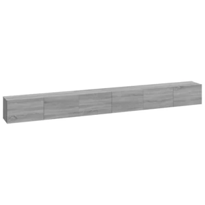 Imagen de vidaXL 3X Set de Muebles TV Aparador Armario Auxiliar Soporte Consola Televisión Sala Almacenaje Madera Contrachapada Gris Sonoma