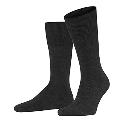 Imagen de FALKE Airport M SO lana algodón unicolor 1 par, Calcetines Hombre, Gris (Anthracite Melange 3080), 49 50