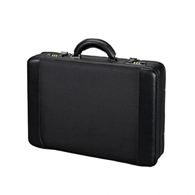 Imagen de Juscha 45039 Alassio Maletín de Piel con Funda extraíble para portátil (Varios Compartimentos, Ampliable en 2 cm), Color Negro