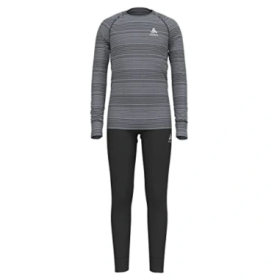 Imagen de Odlo Active Warm Eco Juego de Capas Base, Negro y Gris, 92 cm Unisex niños