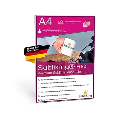 Imagen de Papel de Sublimación Premium 125g/m², 100 hojas A4, secado rápido y a prueba manchas