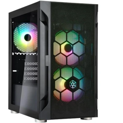 Imagen de Silverstone Fara H1M Pro, Chasis Gaming Micro ATX Elegante y Diferente con iluminación ARGB, SST FAH1MB PRO