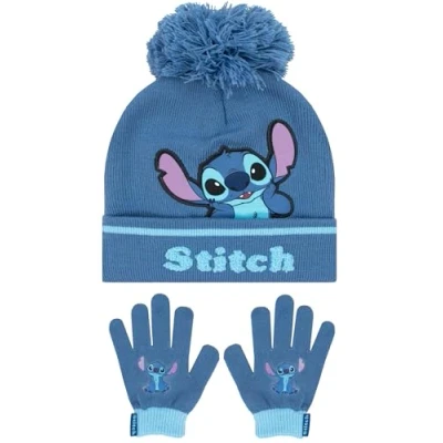 Imagen de Disney Gorro De Invierno Gorra Stitch Guantes Niño One Size Azul