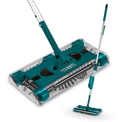 Imagen de MAXXMEE Escoba giratoria con batería + adicional Fácil recogida de migajas Inalámbrico, sin bolsa y recargable Cepillo suelo articulación antitorceduras rotación 360