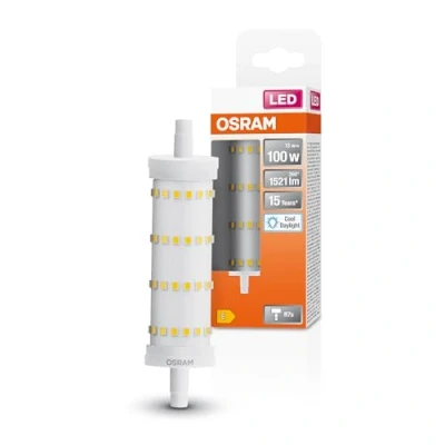 Imagen de OSRAM Lámpara LED Line con casquillo retrofit R7s, 13 W / 1521 lm, luz blanca fría y clara 6500 K, no regulable. IP20, vidrio sin plomo, 28 mm DM, paquete de 6