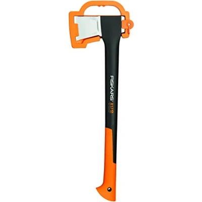 Imagen de Fiskars Hacha para leña M X17, con protector de cuchilla, Longitud: 60 cm, Revestimiento antiadherente, Hoja acero/Mango reforzado fibra vidrio, Negro/Naranja, 1.53 kg, 1015641