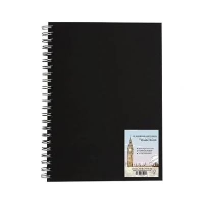 Imagen de DJP Cuaderno de bocetos tapa dura, Libreta para Dibujar, A5, encuadernado con espiral, papel cartucho 130 gm², 40 hojas (80 páginas)