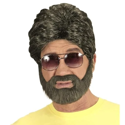 Imagen de WIDMANN 04655 peluca con barba, marrón, One size , color/modelo surtido