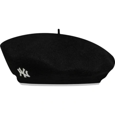 Imagen de New Era Sombrero Boina de mezcla lana los York Yankees para mujer, color negro Y blanco, Blanco Negro, Talla única