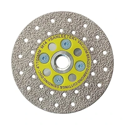 Imagen de Disco Diamante Corte y Rectificado 100mm Doble Cara Electrochapado Hoja de Sierra para Mármol Granito Hormigón Porcelánico M14 Rosca SANLEETEK