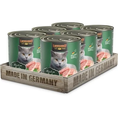 Imagen de Leonardo Alimento húmedo [6x800g Rico en Pato] sin Cereales para Gatos Completo Lata