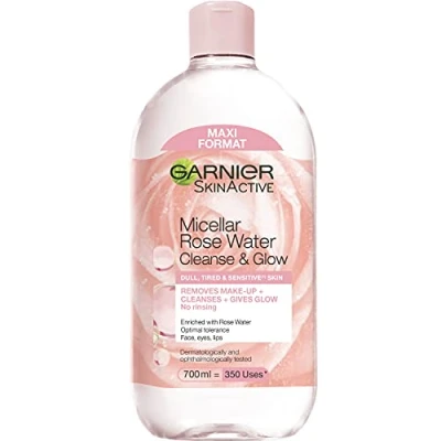 Imagen de Garnier Skin Active Agua Micelar con de Rosas para Piel Apagada y Sensible, Desmaquilla, Limpia e Ilumina, 700 ml