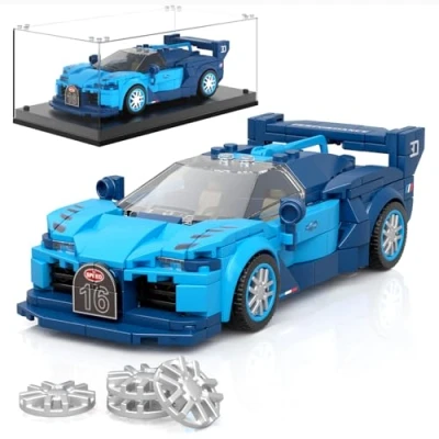 Imagen de Mould King 27001 Technics Speed Champions Bloques De Construcción Coches Deportivos con Vitrina Acrílica GT Racing Car para Niños (336 Piezas)
