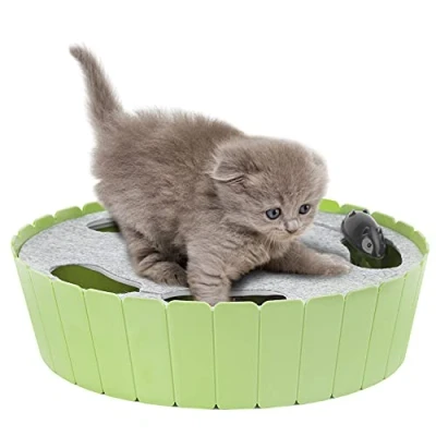 Imagen de Pawaboo Juguete Interactivo con Ratón Corredor, Electrónico para Gato Movimiento Automático, Juguetes Cazador Reventar y Jugar al Escondite, Menta Verde