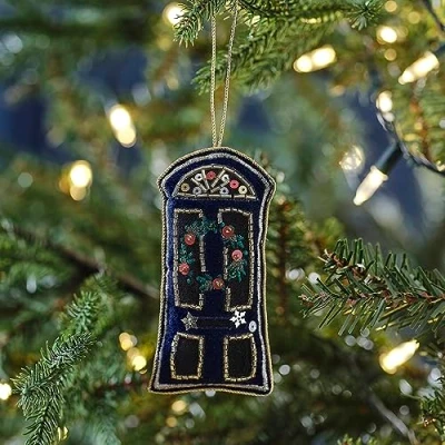 Imagen de Ginger Ray Decoración de árbol Navidad para Colgar en la Puerta Terciopelo